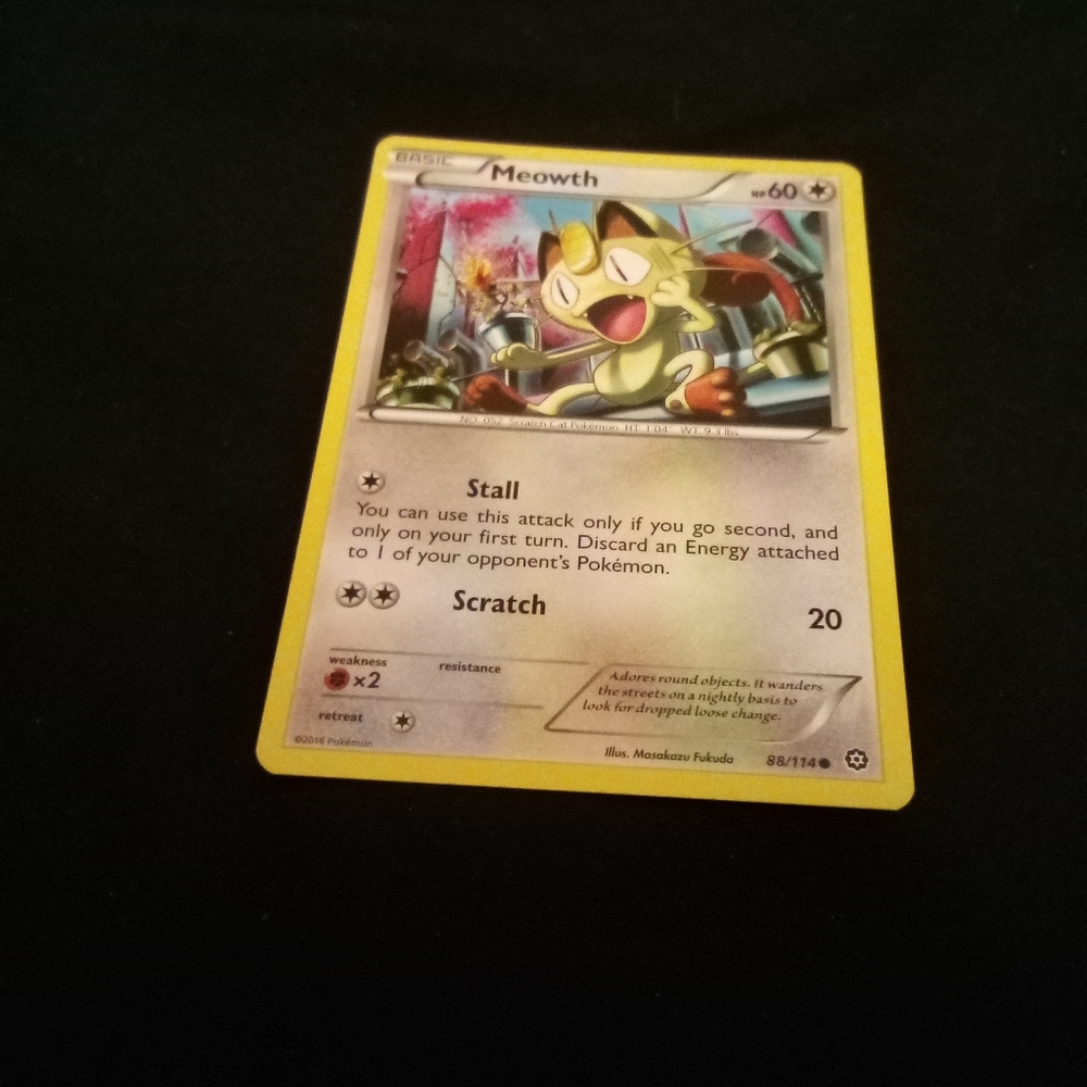 Pokemon Meowth 88/114 Steam Siege Non Holo